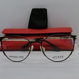 New Authentic Guess Eyeglass GU2655V Brown/Gold